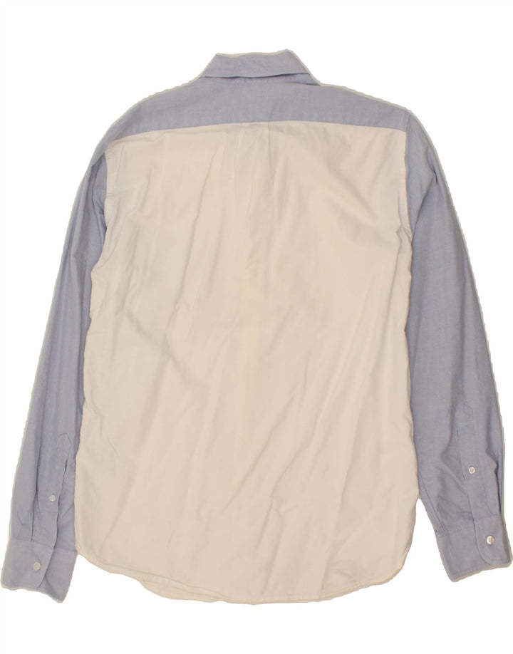 J. CREW Mens Slim Shirt Medium White Colourblock Cotton Vintage J. Crew and Second-Hand J. Crew from Messina Hembry 