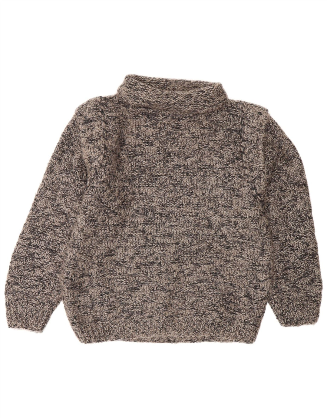 Vintage Damen Rollkragenpullover Pullover UK 14 Groß Grau meliert