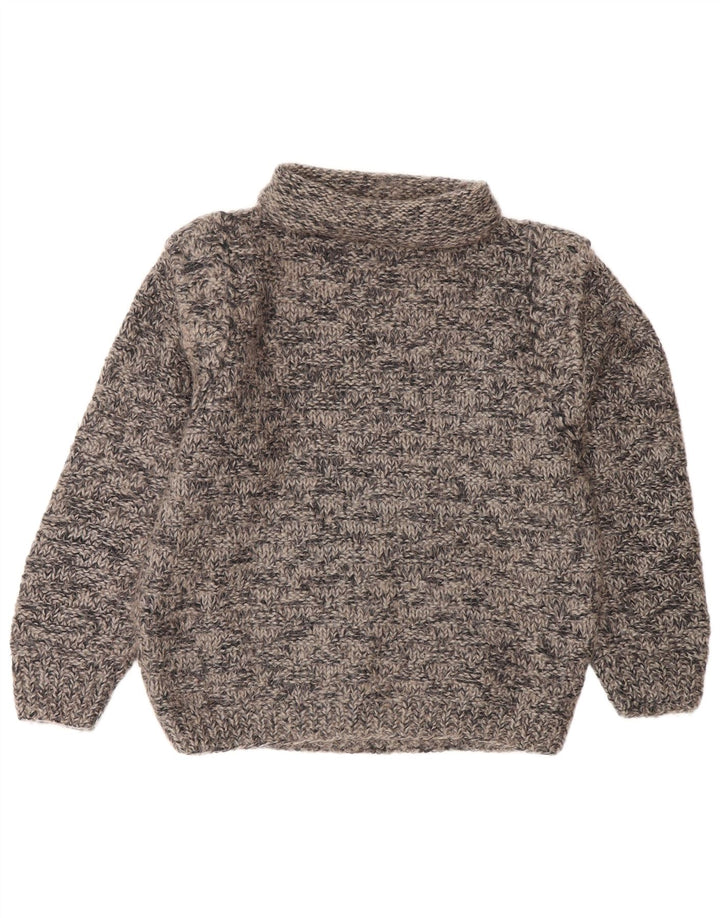 Vintage Damen Rollkragenpullover Pullover UK 14 Groß Grau meliert
