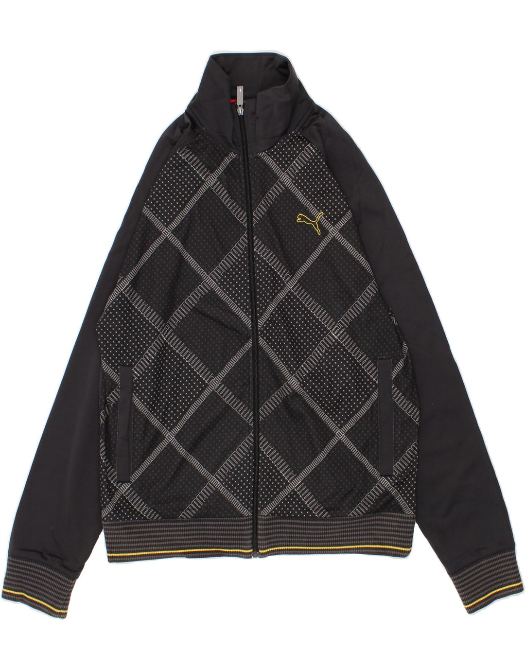 PUMA Herren-Trainingsanzug mit grafischem Oberteil, großes graues geometrisches Polyester
