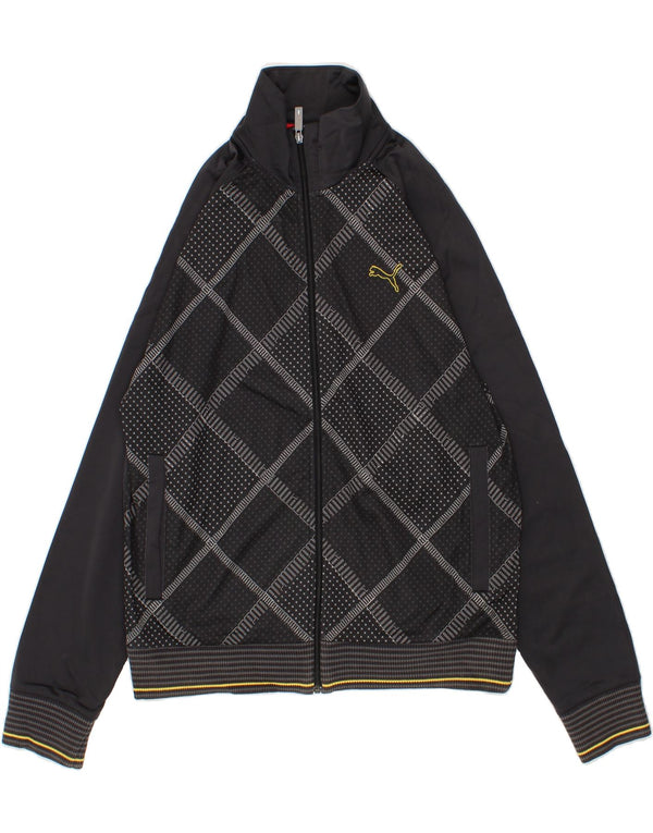 PUMA Herren-Trainingsanzug mit grafischem Oberteil, großes graues geometrisches Polyester