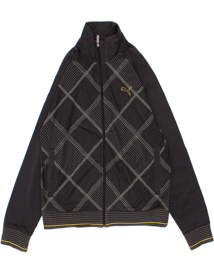 PUMA Herren-Trainingsanzug mit grafischem Oberteil, großes graues geometrisches Polyester