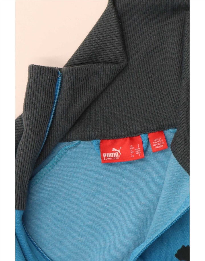 Puma Herren-Trainingsanzug mit grafischem Oberteil, klein, blau, Farbblock-Polyester