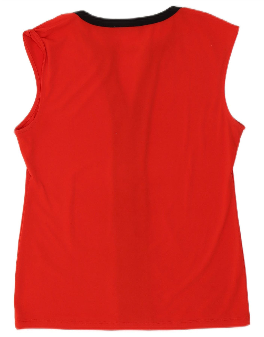 Calvin Klein Damen-Blusenoberteil, UK 10, Small, rotes Colourblock-Polyester