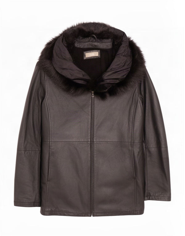 Wallis Damen Übergroßer Ledermantel UK 10 Small Schwarz