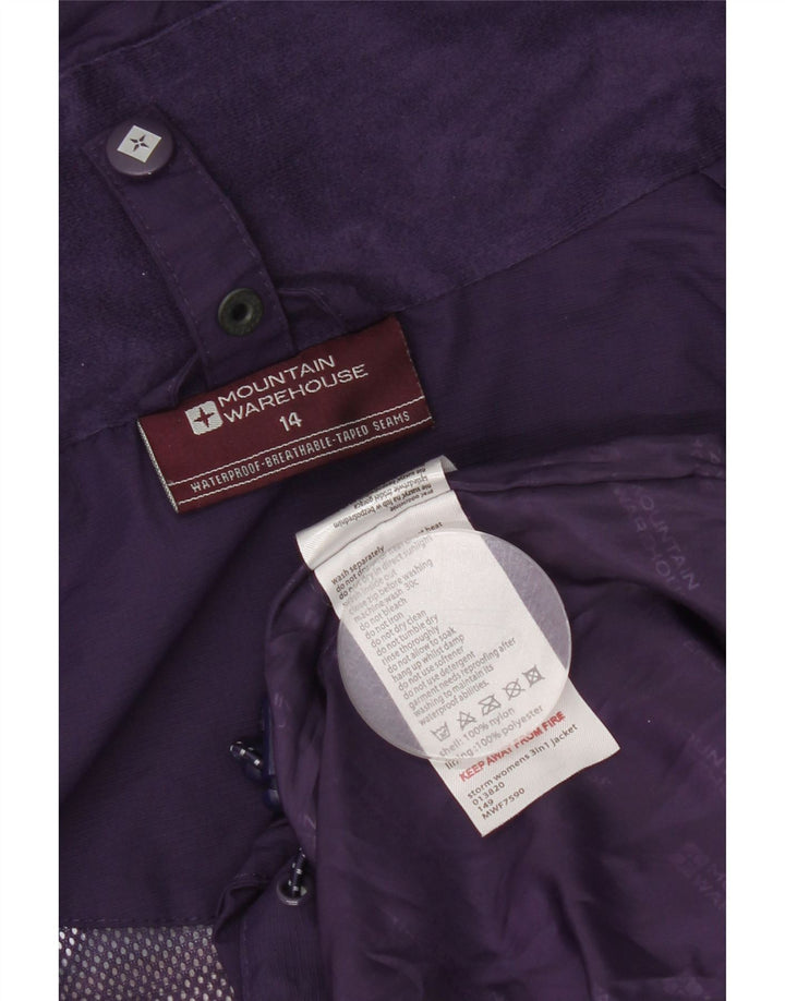 Mountain Warehouse Damen-Regenjacke mit Kapuze, UK 14, Größe L, Lila, Nylon