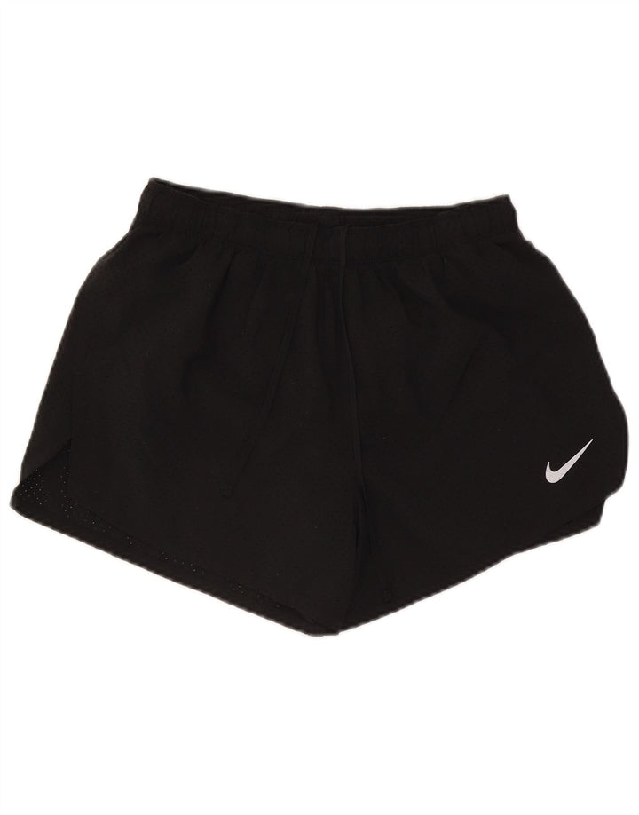 Nike Damen Dri Fit Sport Shorts UK 12 Medium Schwarz Polyester