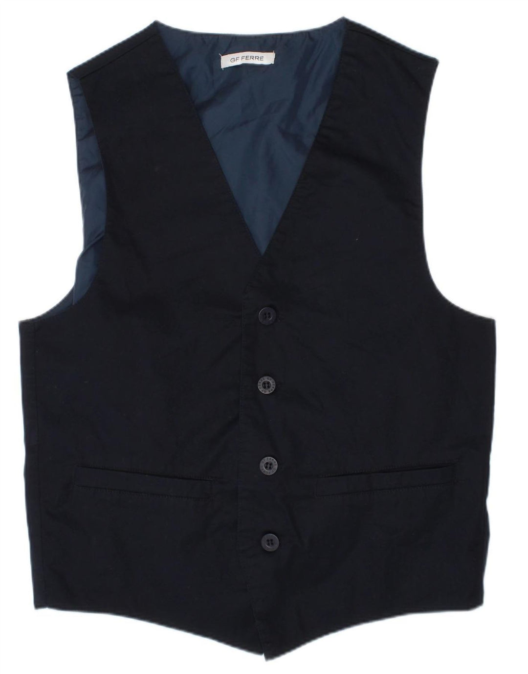 GF FERRE Boys Waistcoat 11-12 Years Navy Blue Cotton