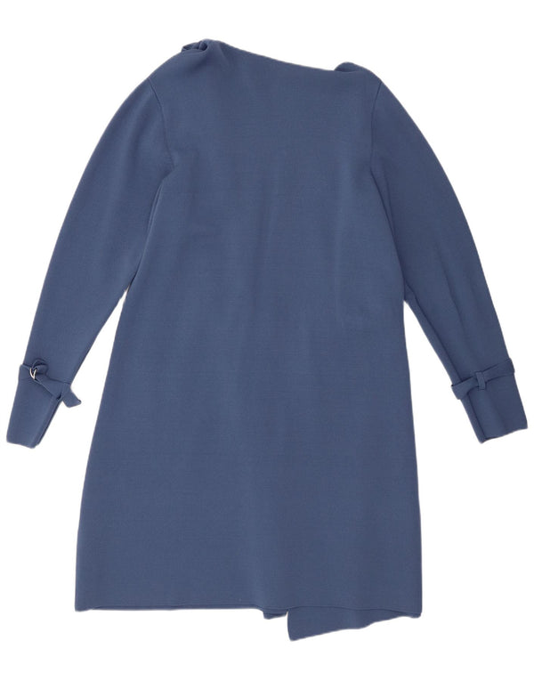 Paul Costelloe Damen Longline Open Cardigan Pullover UK 18 XL Blaue Viskose
