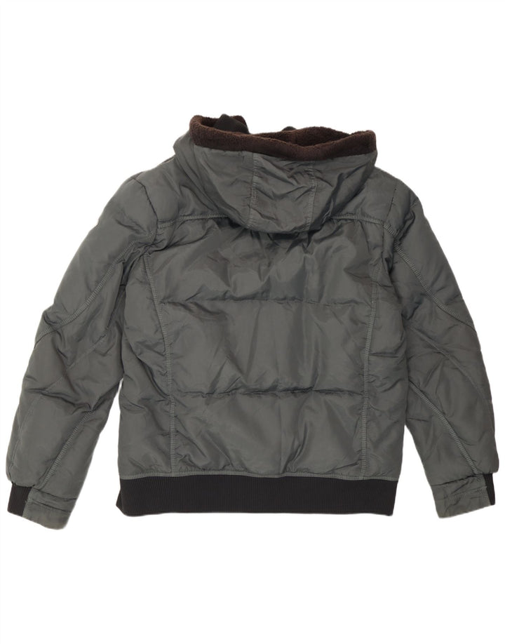 Gas Herren-Bomberjacke mit Kapuze, wattiert, Gr. 40, Größe L, Grau, Polyamid