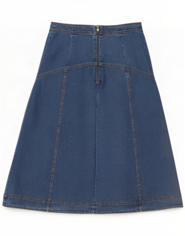 Marks & Spencer Damen-Jeansrock mit hoher Taille, Gr. 8, Größe S, W28, Blau