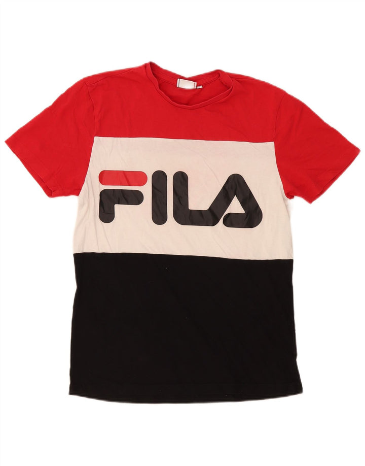 Fila Herren-T-Shirt mit Grafik, Größe S, mehrfarbig, Colourblock-Baumwolle