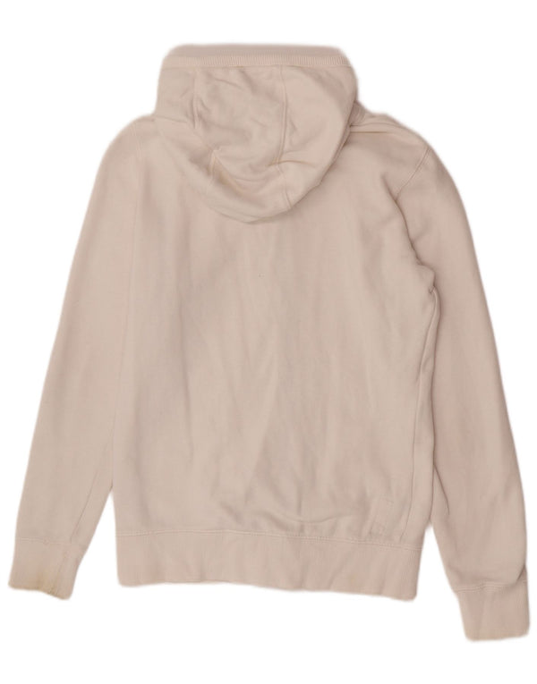 Fat Face Damen-Pullover mit Kapuze, übergroß, mit Reißverschluss, Gr. 10, Größe S, cremefarbene Baumwolle