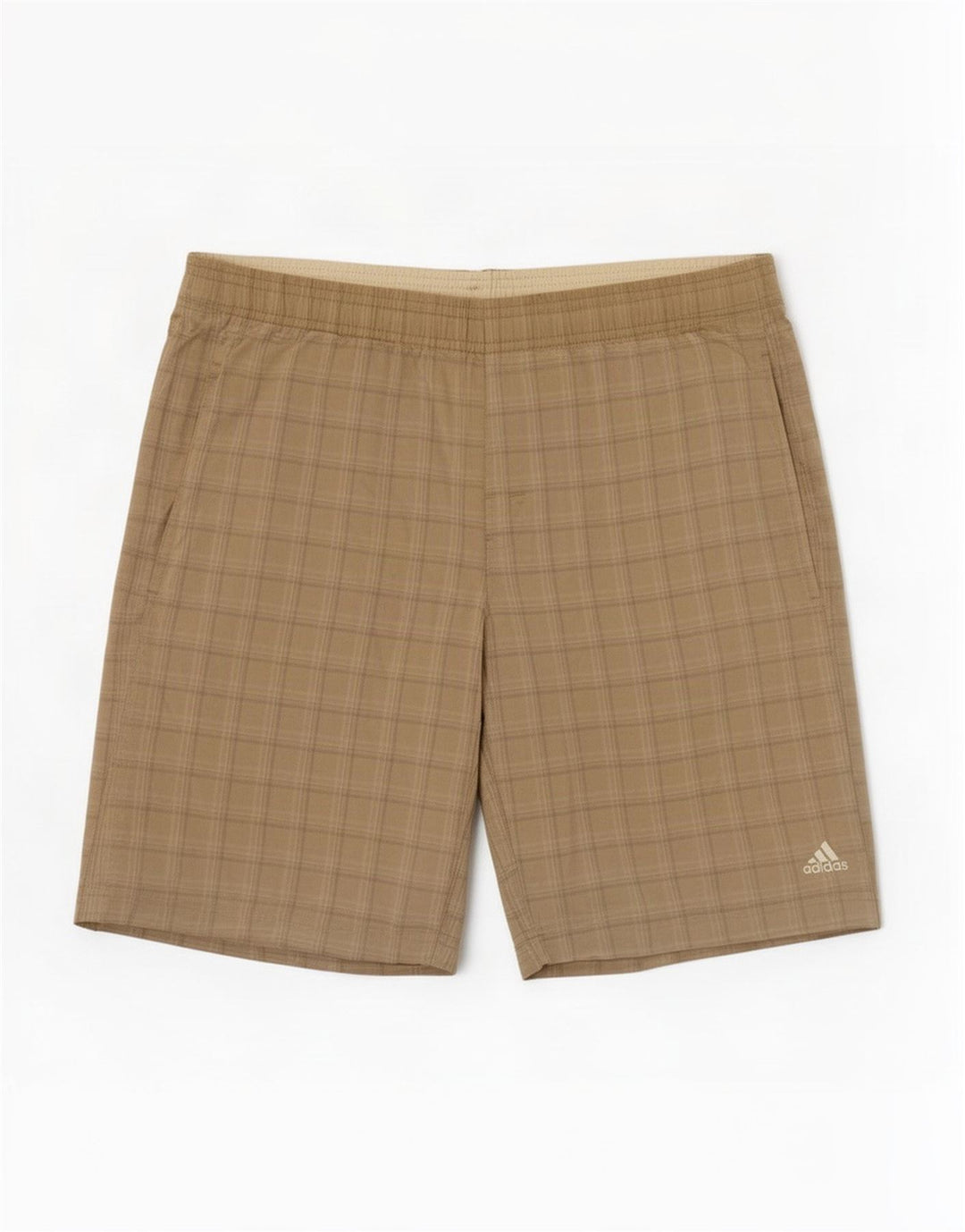 Adidas Herren-Badeshorts, groß, beige, kariert, Polyester