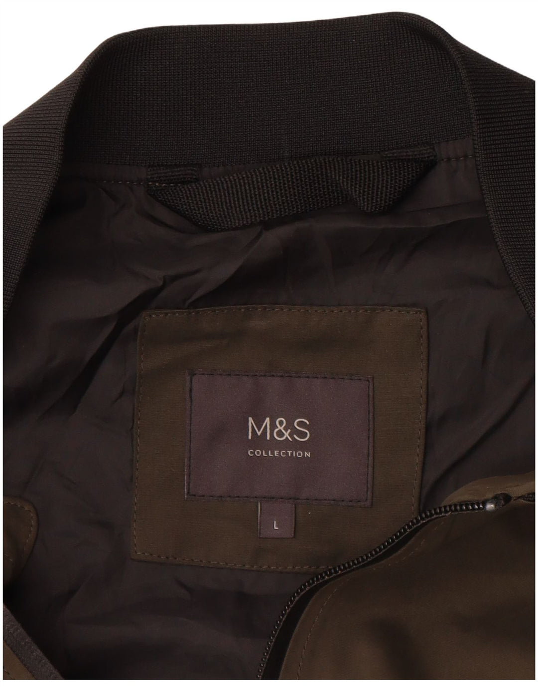 Marks & Spencer Herren-Bomberjacke, groß, Khaki, Polyester