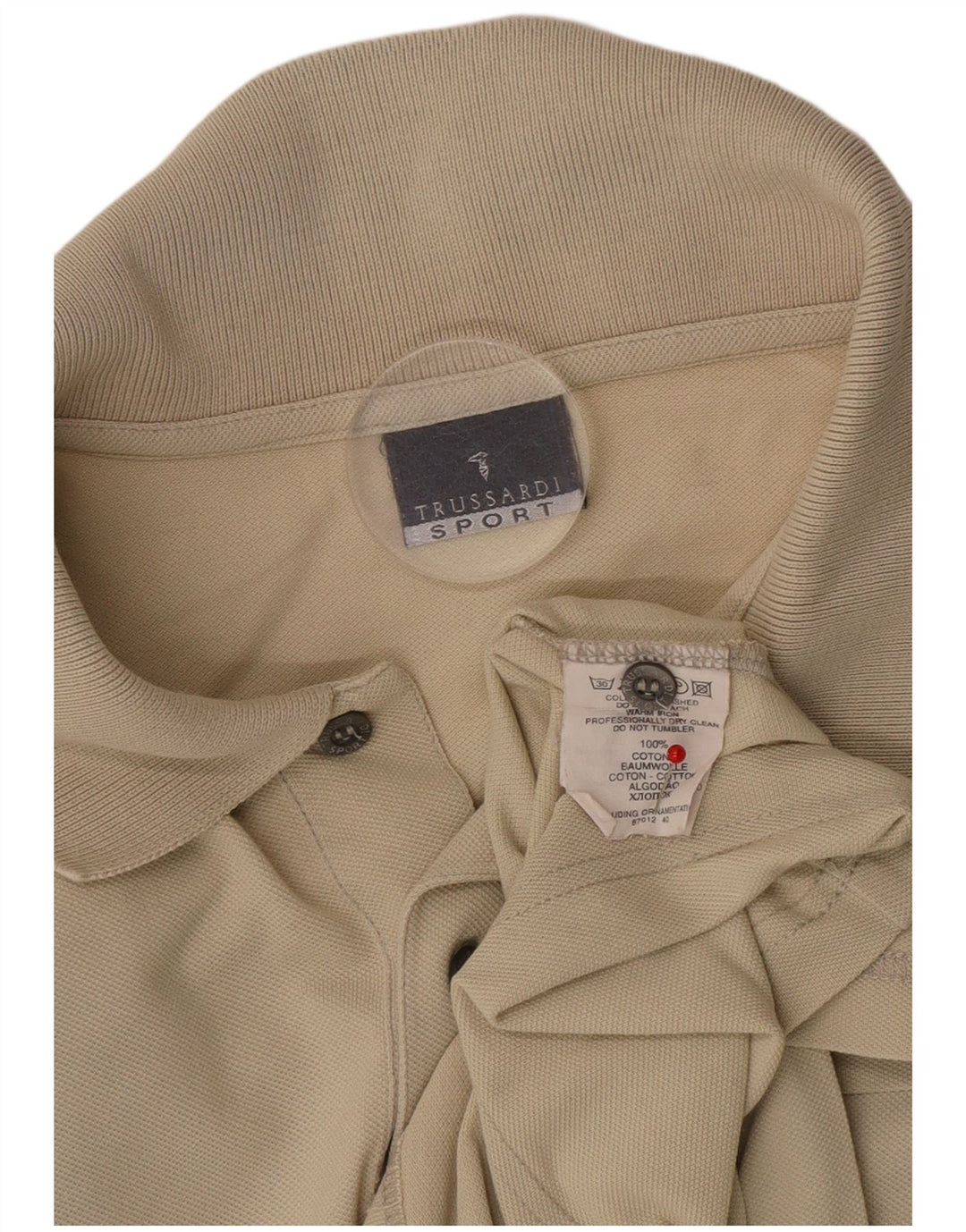 Trussardi Herren Poloshirt XL Beige Baumwolle