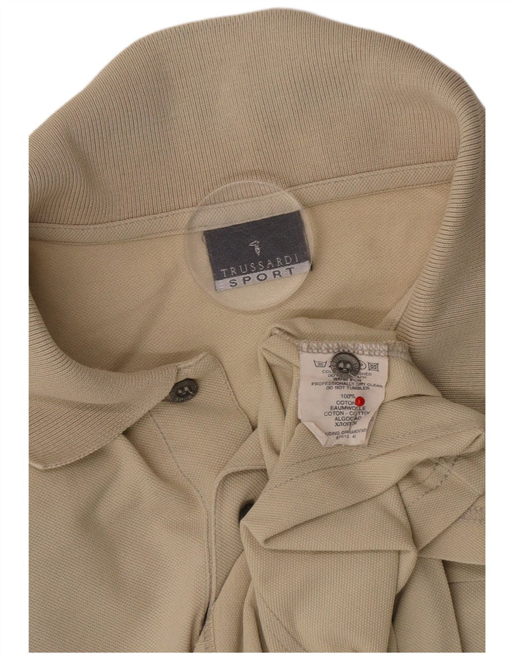 Trussardi Herren Poloshirt XL Beige Baumwolle