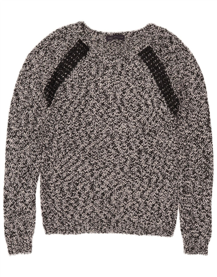 Marks & Spencer Damen-Pullover mit U-Boot-Ausschnitt, Gr. 10, Größe S, Grau meliert