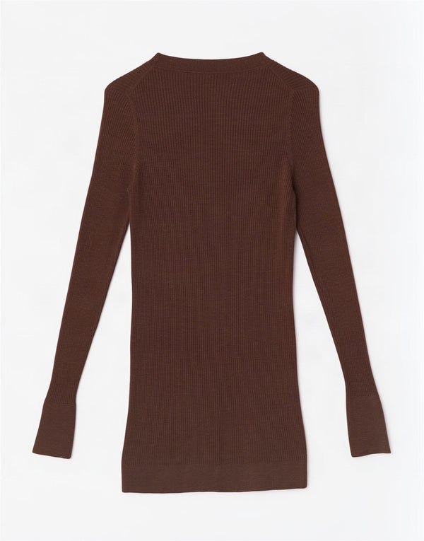 Massimo Dutti Damen-Longline-Cardigan-Pullover UK 10 Kleine braune Wolle