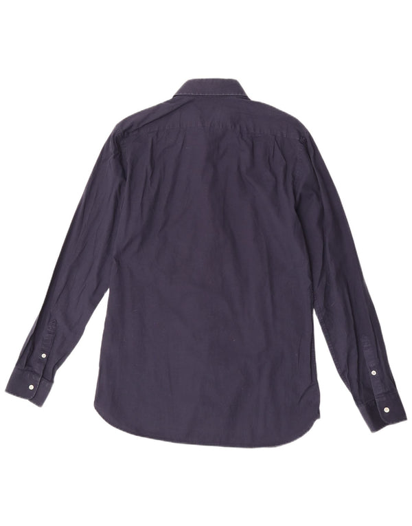 Reiss Mens Slim Fit Shirt Medium Navy Blue Cotton