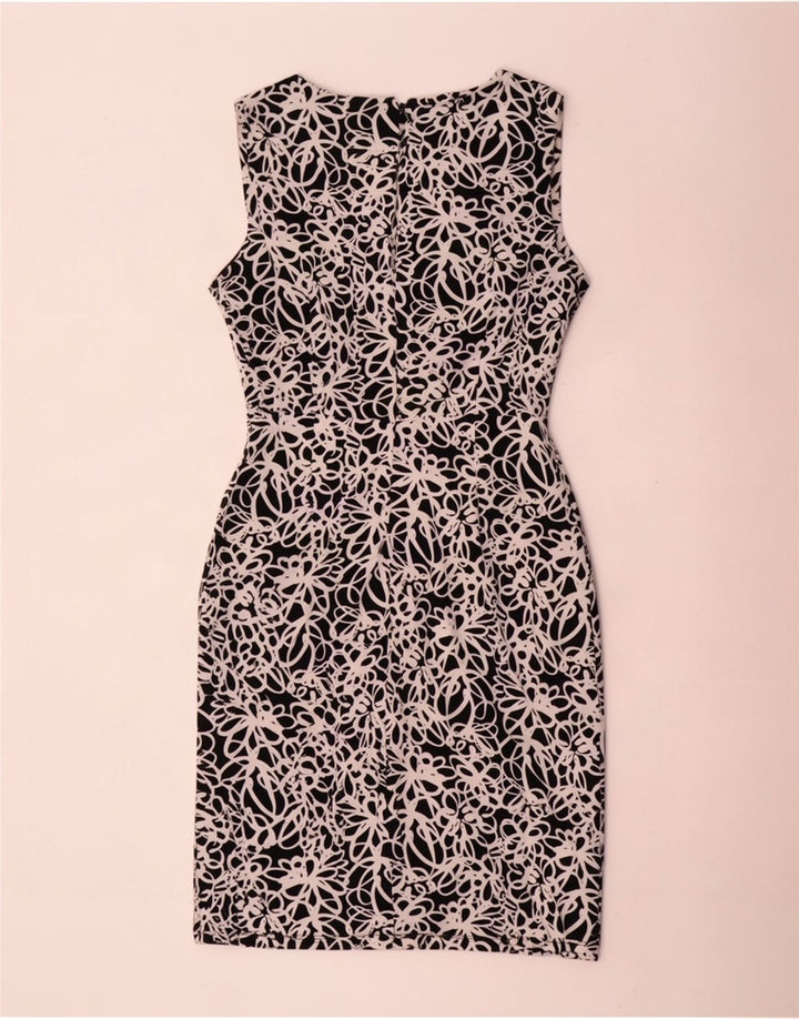 Dkny Womens Abstract Pattern Ärmelloses Etuikleid US 6 Medium Schwarz