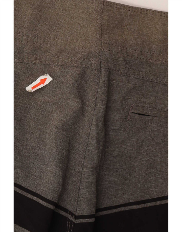 Billabong Herren-Badeshorts aus mittelgrau gestreiftem Polyester