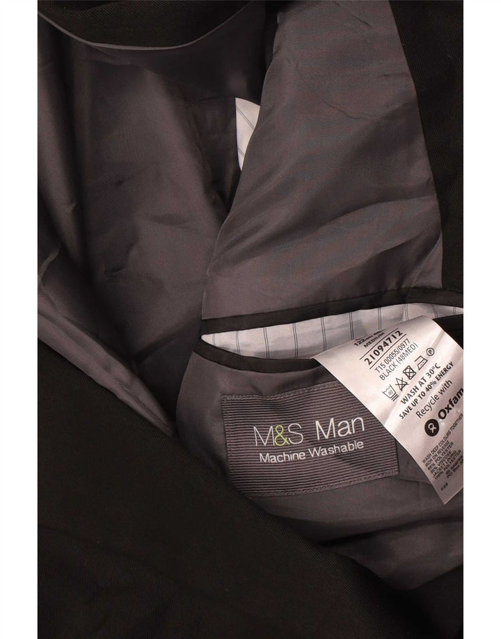 Marks & Spencer Herren-Blazer mit 2 Knöpfen, UK 48, 2XL, Schwarz, Polyester