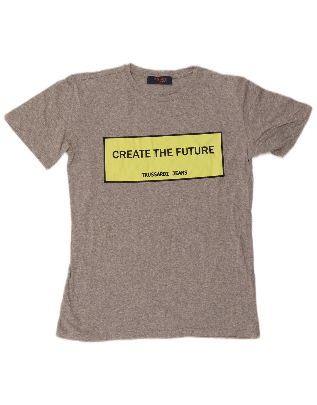 Trussardi Jeans Herren-T-Shirt mit Grafik, Größe S, Grau meliert