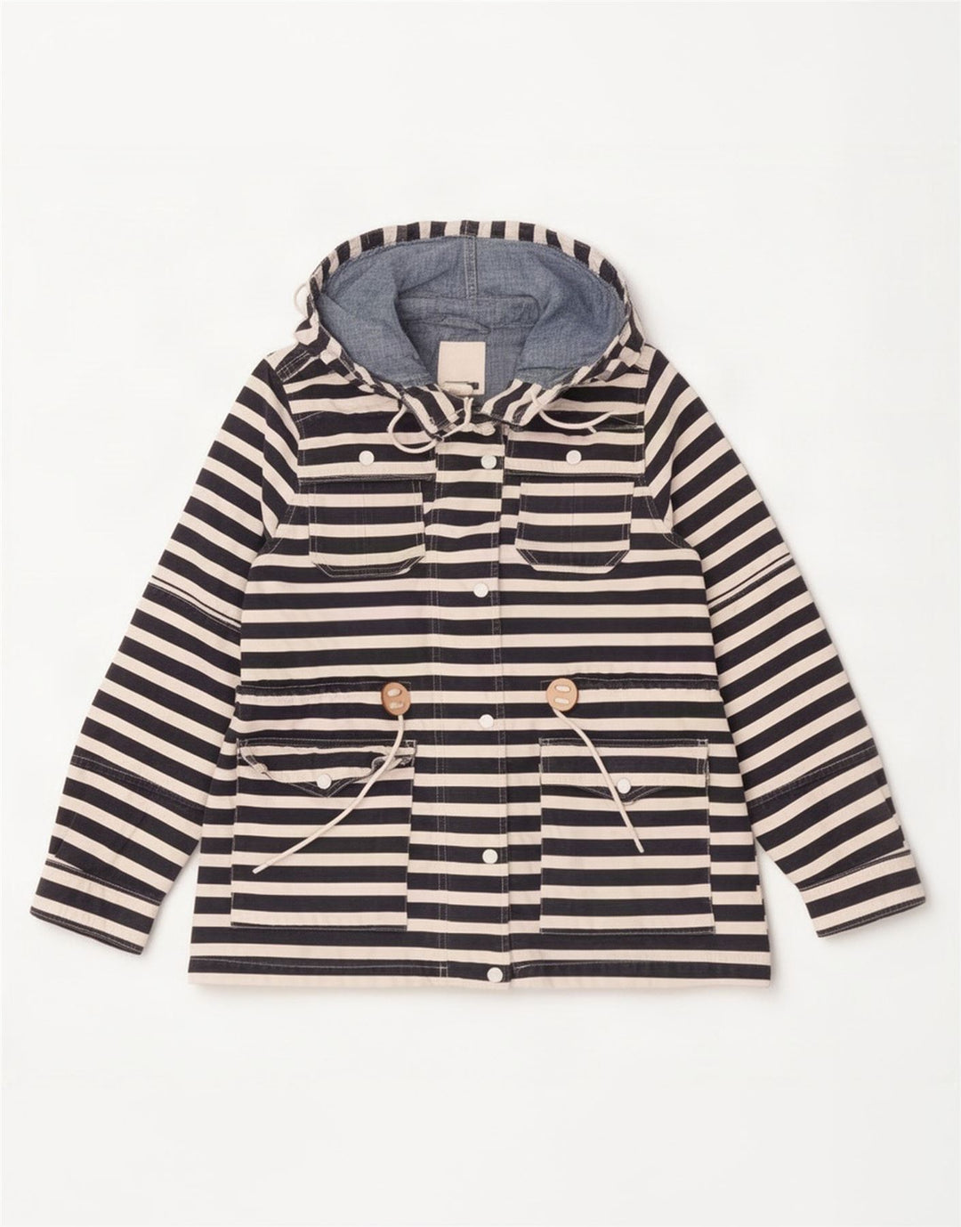 Levi's Damen-Regenjacke mit Kapuze, UK 16, Größe L, Marineblau, Baumwolle