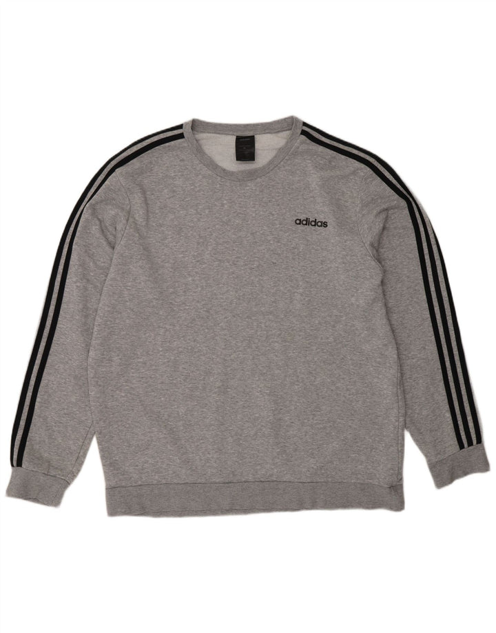 Adidas Herren Sweatshirt Pullover XL Grau gefleckte Baumwolle