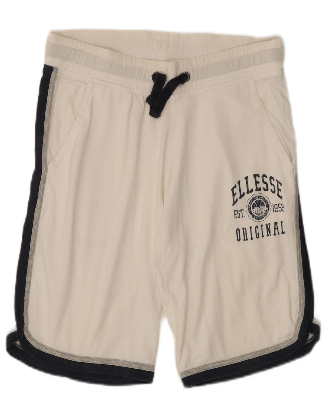 Ellesse Herren Graphic Sport Shorts Mittelweiße Colourblock-Baumwolle