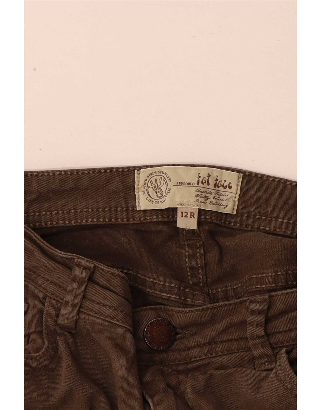 Fat Face Damen Slim Jeans UK 12 Medium W28 L30 Khaki Baumwolle