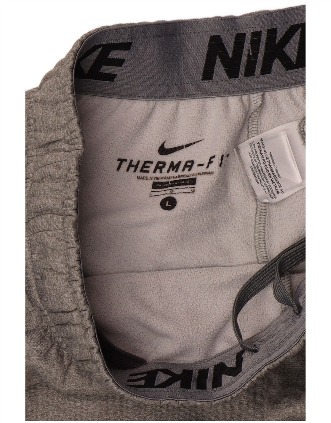 NIKE Mens Therma-Fit Tracksuit Trousers Joggers Large Grey Polyester