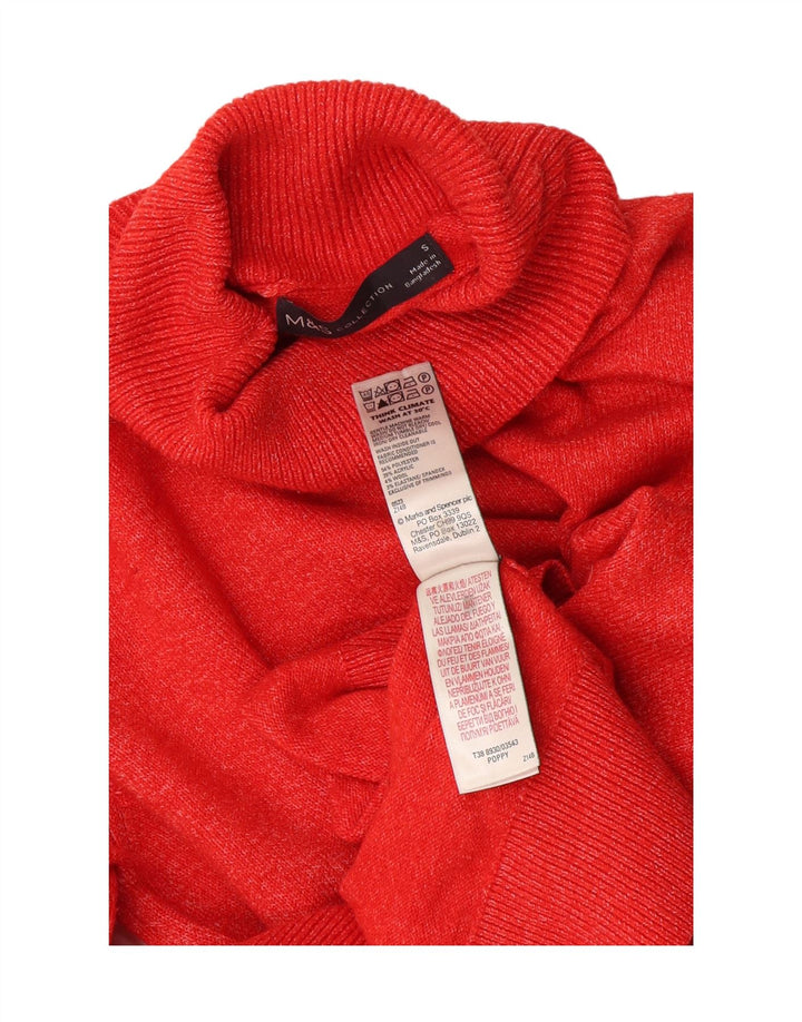 Marks & Spencer Damen-Pullover mit Rollkragen, Gr. 10, Größe S, rot gefleckt