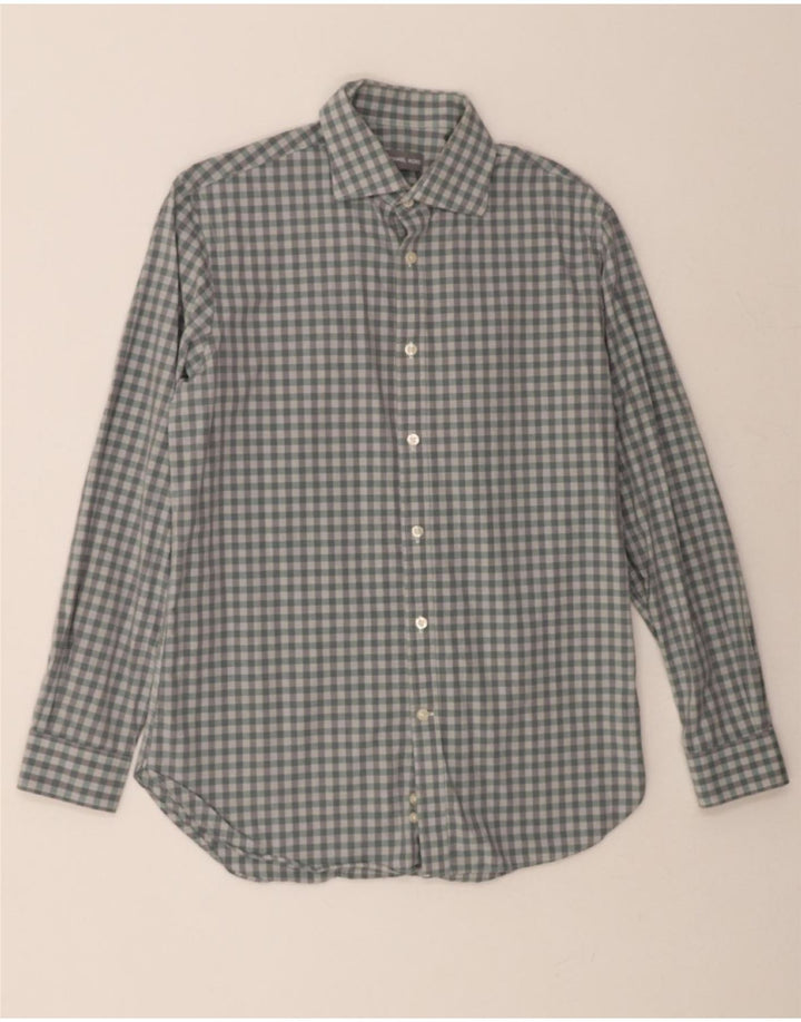 MICHAEL KORS Mens Slim Fit Shirt Size 15 1/2 Medium Grey Check Cotton Vintage Michael Kors and Second-Hand Michael Kors from Messina Hembry 