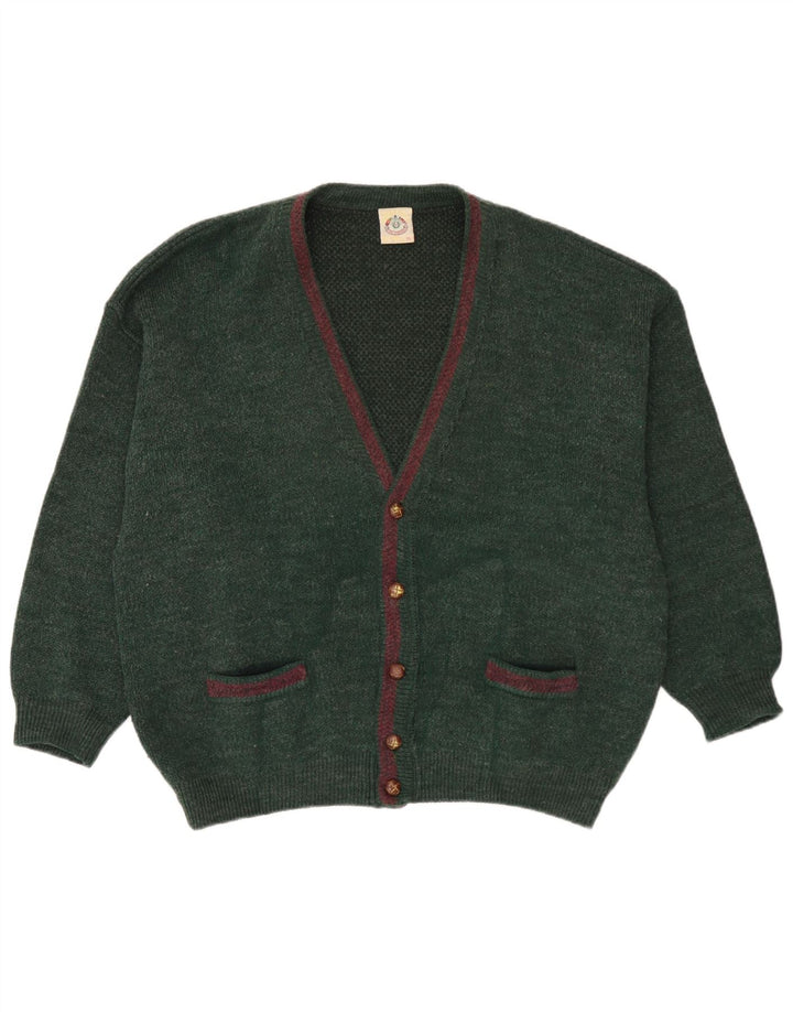 Vintage Herren Cardigan Pullover XL Grüne Wolle