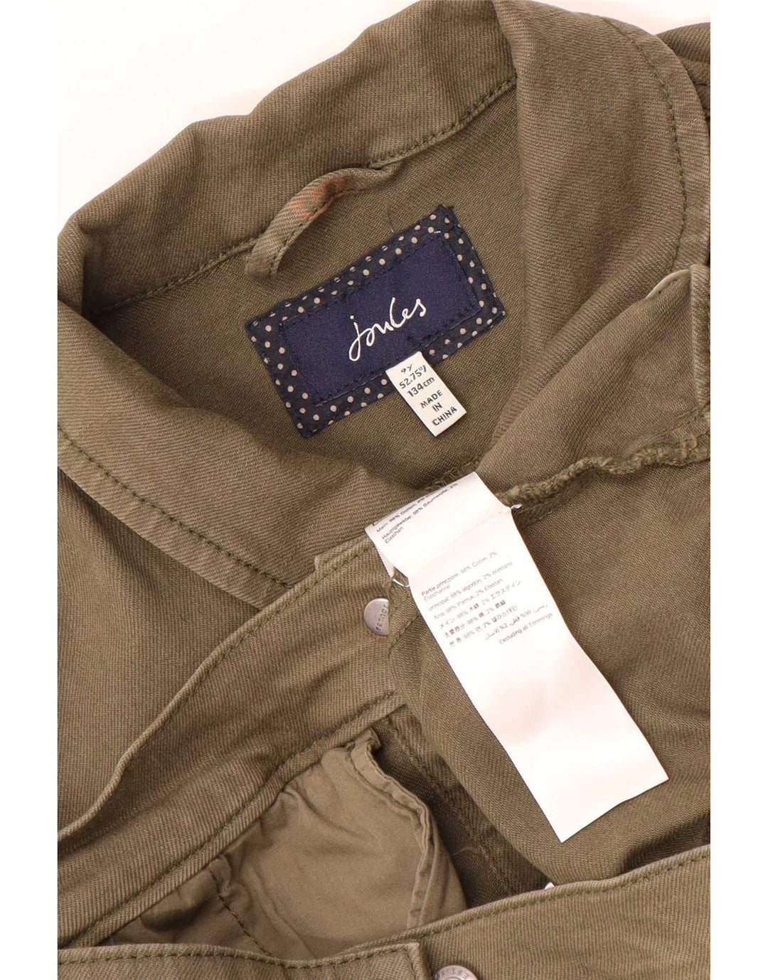 Joules Jeansjacke für Jungen, 8–9 Jahre, Khaki, Baumwolle
