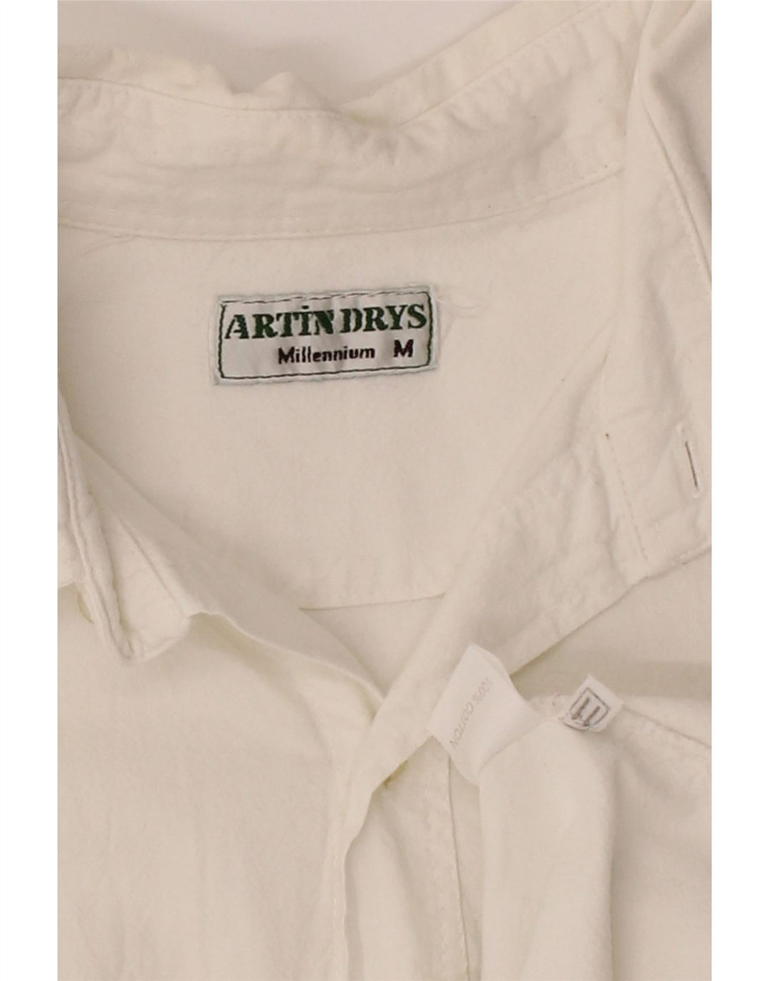VINTAGE Mens Short Sleeve Shirt Medium White Cotton Vintage Vintage and Second-Hand Vintage from Messina Hembry 