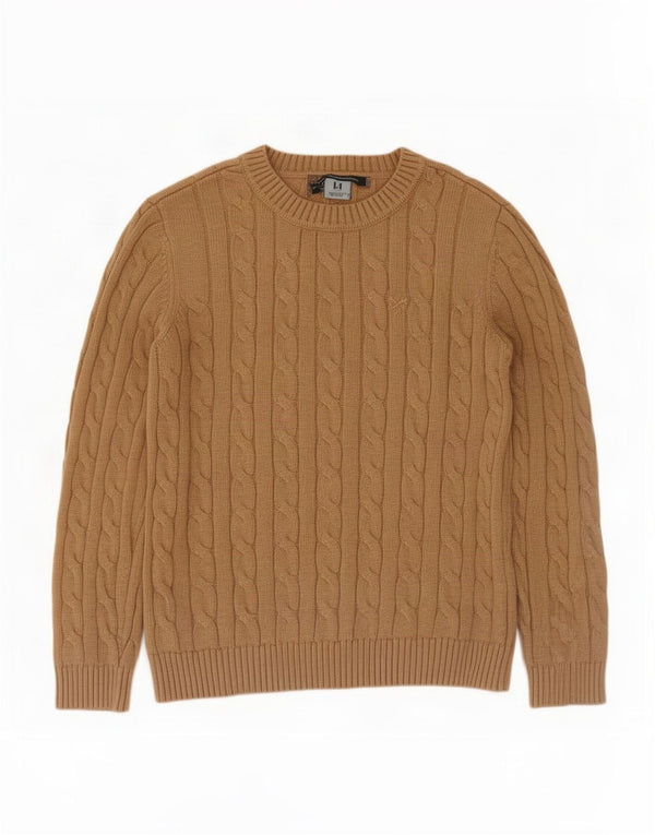 Crew Clothing Damen-Pullover mit U-Boot-Ausschnitt, UK 14, Größe L, Beige, Baumwolle