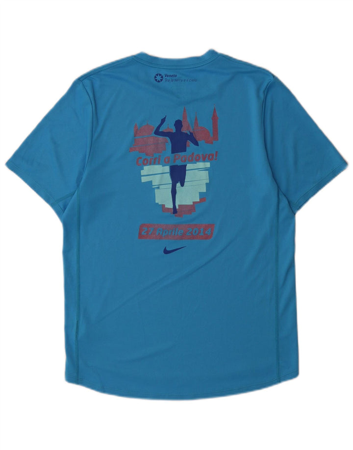 Nike Herren Dri Fit Graphic T-Shirt Top Small Blau
