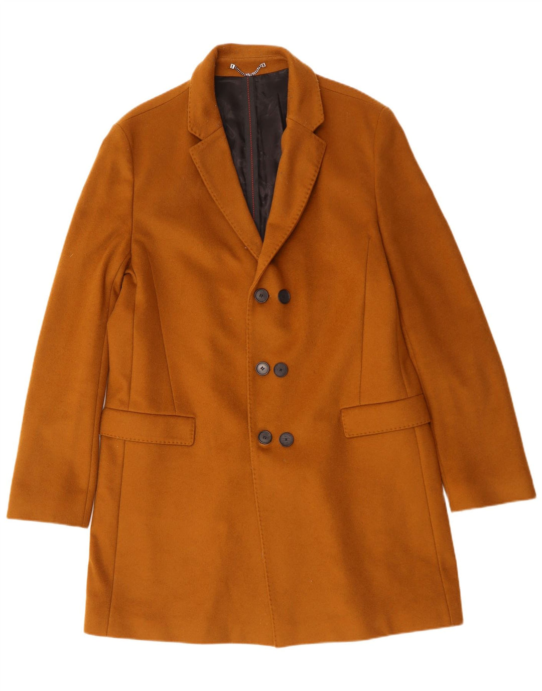 Hugo Boss Herren Zweireihiger Mantel IT 56 3XL Braune Wolle