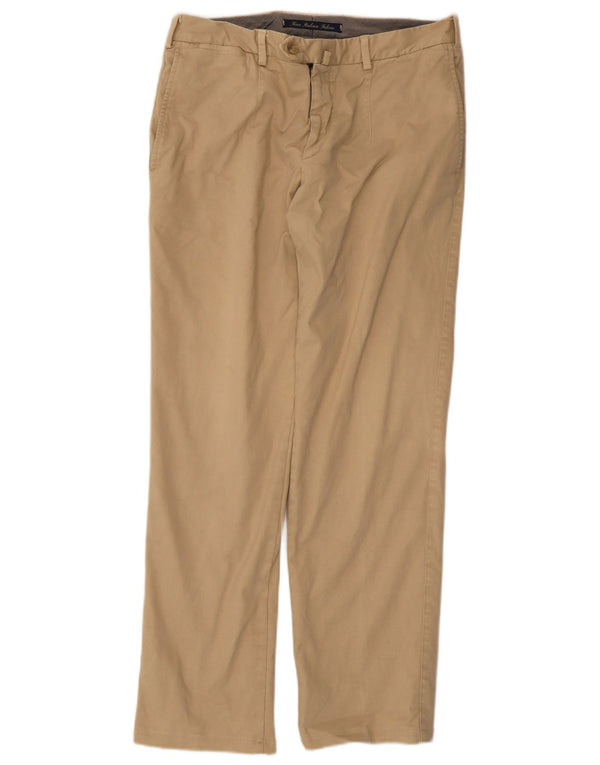 Boggi Herren gerade Chinohose IT 50 Large W34 L29 Beige Baumwolle