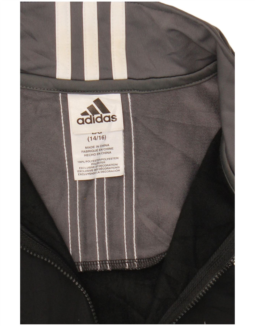 Adidas Jungen-Trainingsanzug-Top-Jacke, 12–13 Jahre, Größe L, Schwarz, Farbblock