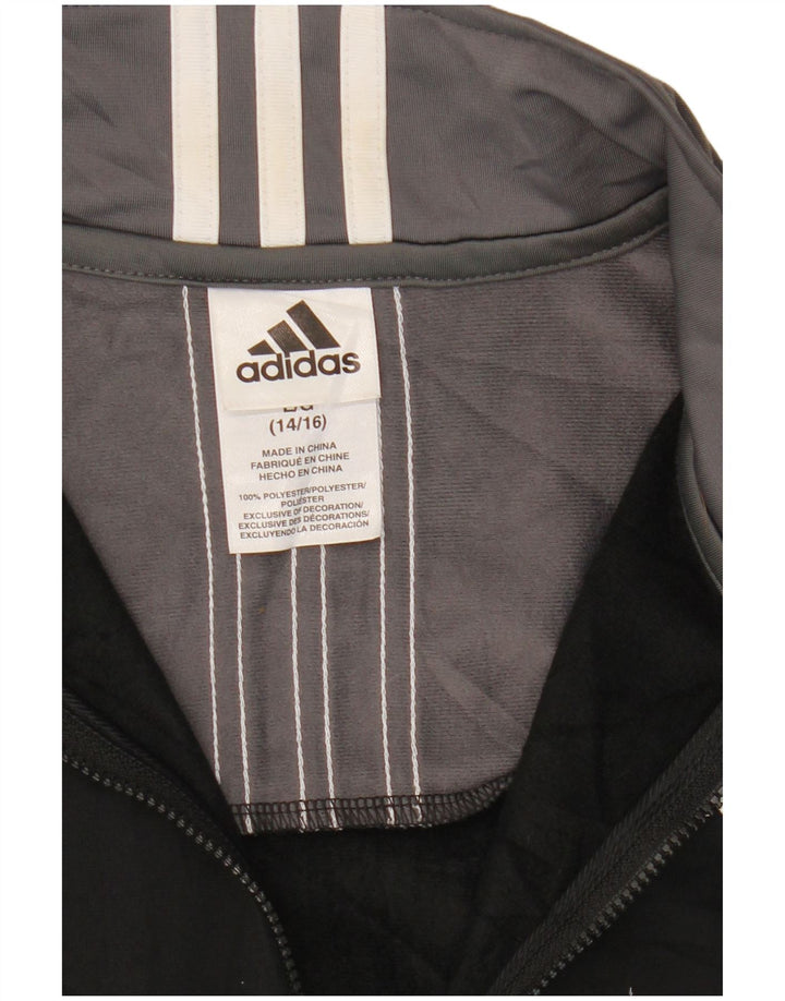 Adidas Jungen-Trainingsanzug-Top-Jacke, 12–13 Jahre, Größe L, Schwarz, Farbblock