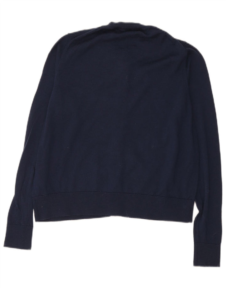 Marks & Spencer Damen Crop Cardigan Pullover UK 14 Mittelmarineblaue Wolle