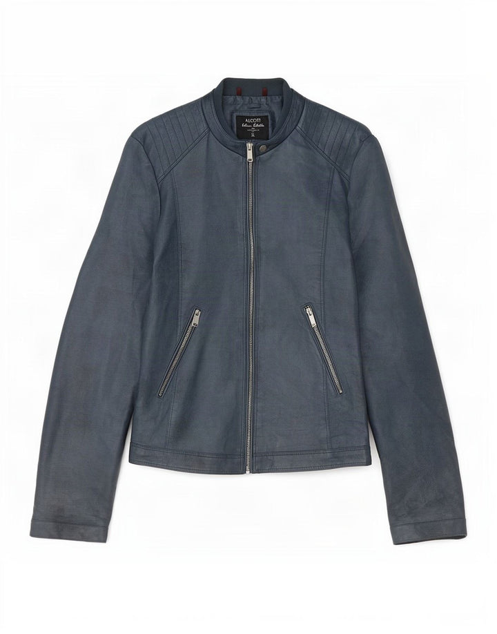 Alcott Damen Lederjacke UK 18 XL Blau