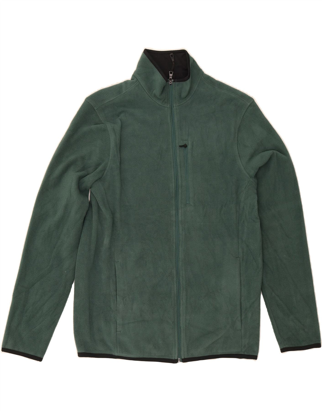 MARKS & SPENCER Mens Fleece Jacket Small Green Polyester Vintage Marks & Spencer and Second-Hand Marks & Spencer from Messina Hembry 