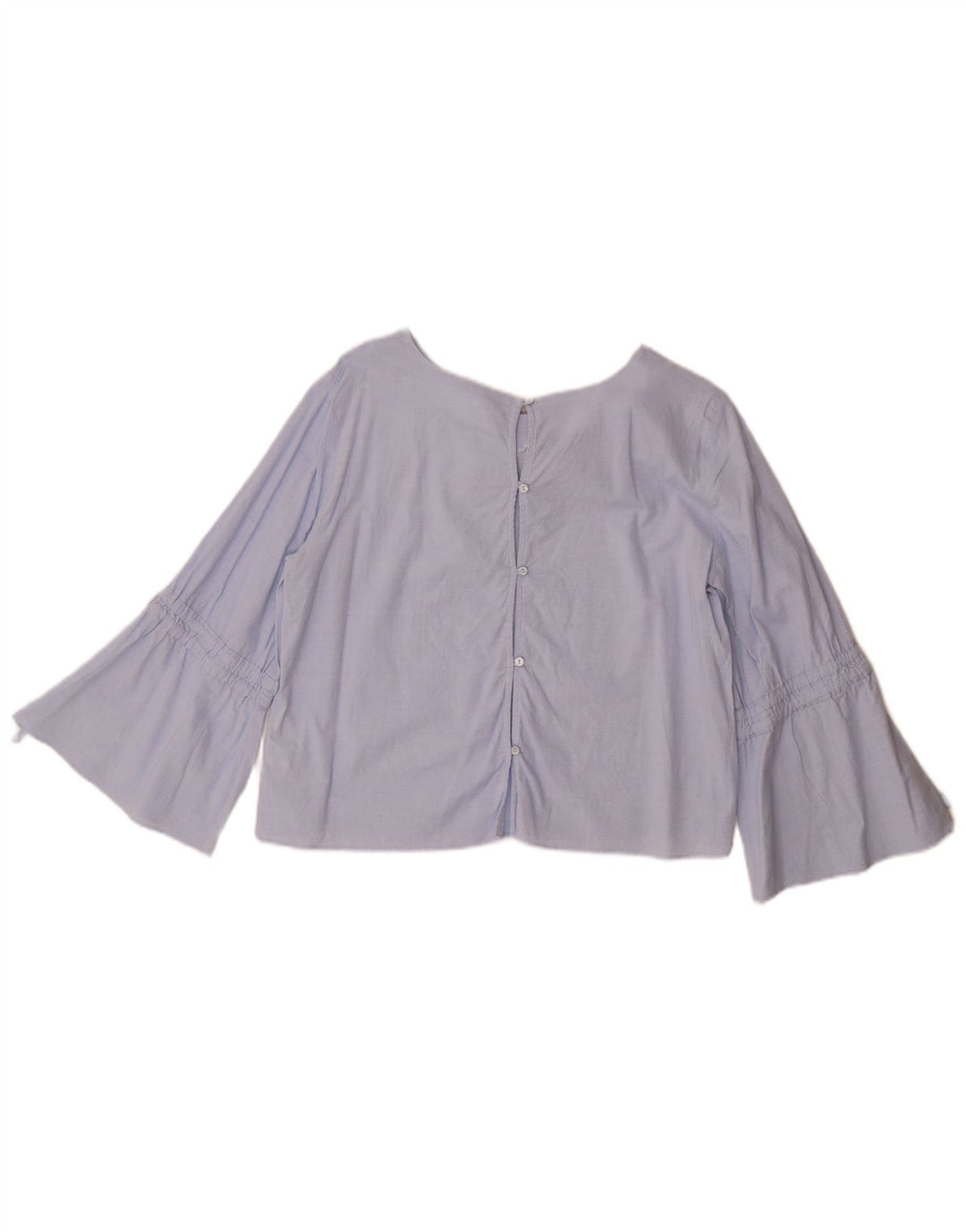 Zara Damen 3/4-Ärmel Crop Top UK 14 Mittelblau
