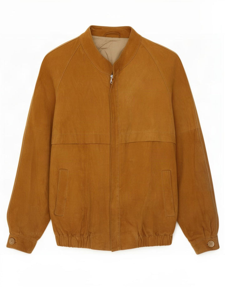 Vintage Herren Wildleder Bomberjacke UK 36 Small Beige