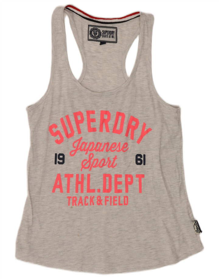 Superdry Herren-Weste mit Grafik, klein, grau geflecktes Polyester